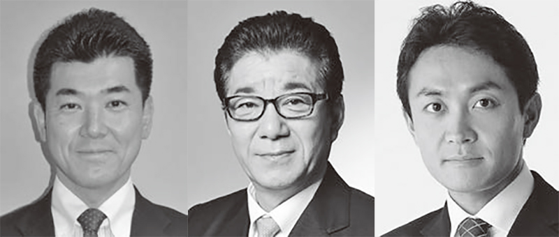 左から立憲民主党・泉健太代表/日本維新の会・松井一郎代表/国民民主党・玉木雄一郎代表